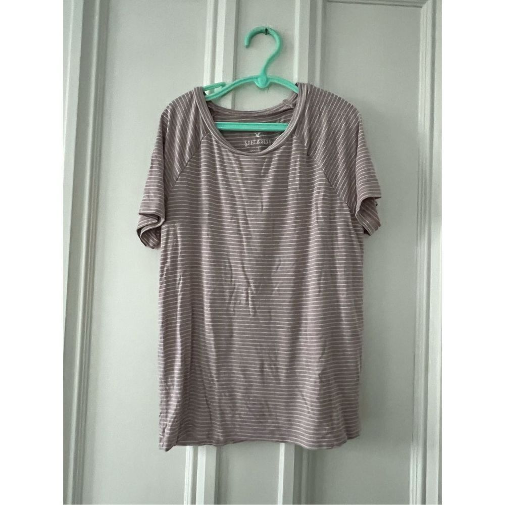 Victoria’s Secret Soft and Sexy beige and white striped t-shirt XS